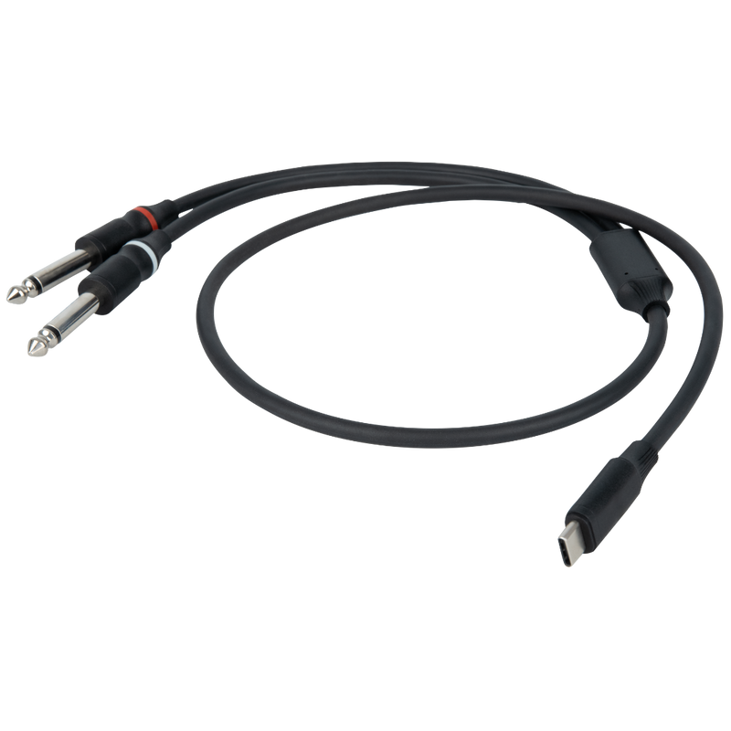 FL111 DAP Signaalkabel USB-C naar 2x Jack 6.3mm M 75cm
