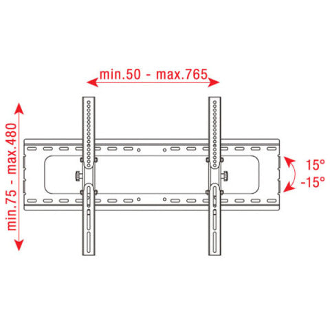 PLB-3260A INSTELBARE BEUGEL VOOR 32" - 60" PLASMA/LCD ZWART DMT