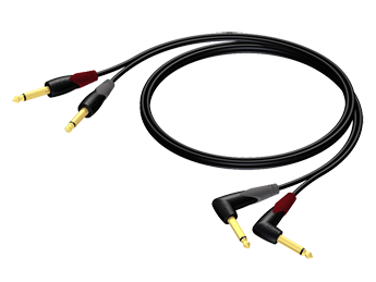 CLA603/3 PROCAB Dual 6.3 Jackto dual 6.3 Jack ANGLED (3m)