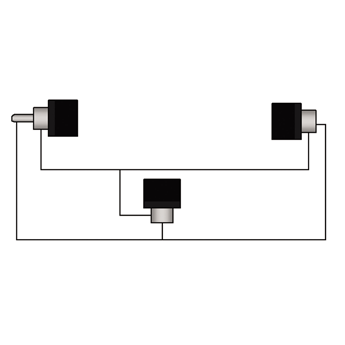 ADAPTER RCA MANNELIJK - 2X RCA VROUWELIJK 90� PROCAB BASIC