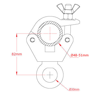 DOUGHTY CLAMP HANGING CLAMP (M12 eyenut - 340 kg)
