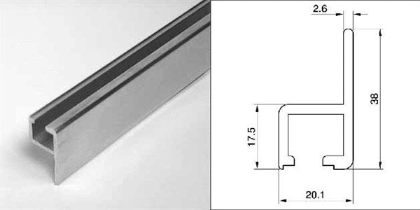 GLIJPROFIEL ALU PER 2m PENN