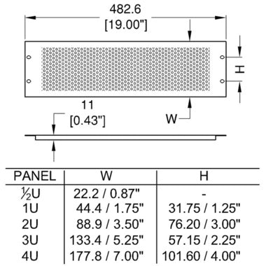 R1286/1UVK VENTILATIEPANEEL 1U ZWART PENN ELCOM