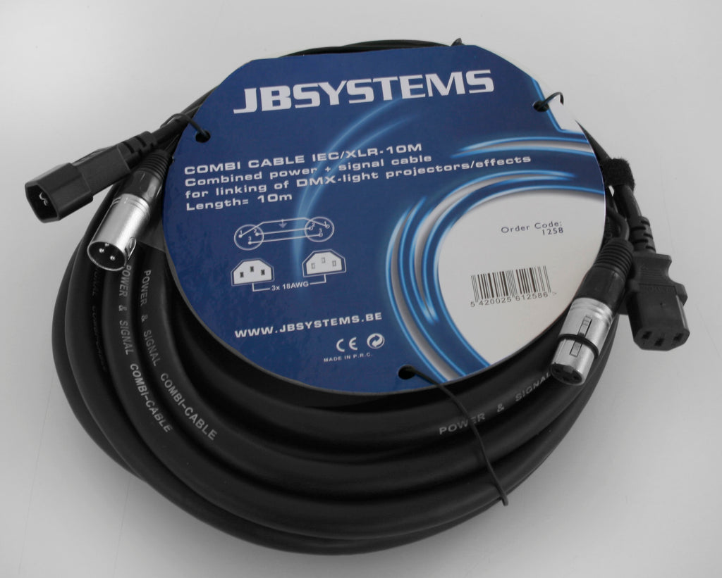 COMBI CABLE IEC / 3P XLR 10m DMX HILEC