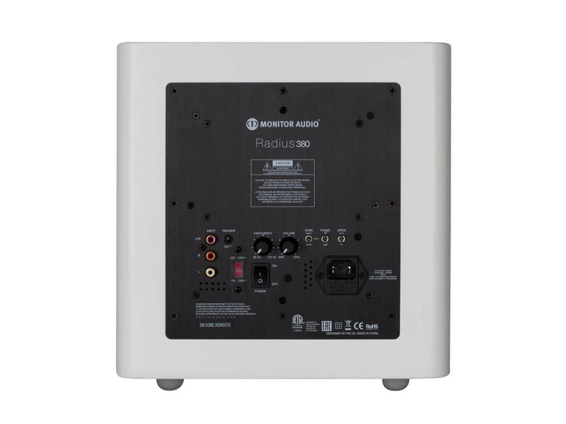 RADIUS 380 Subwoofer White Gloss Monitor Audio