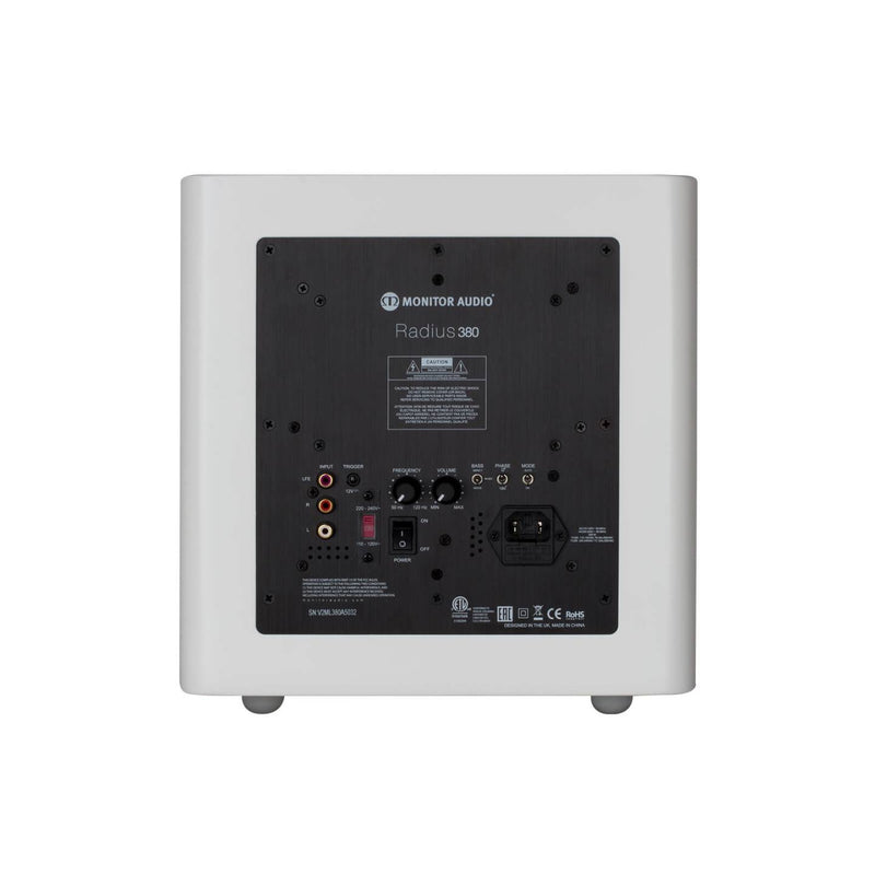 RADIUS 380 Subwoofer White Gloss Monitor Audio