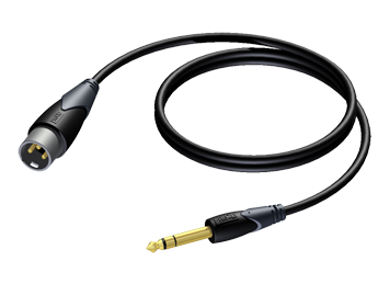 SIGNAALKABEL PROCAB XLR MALE-JACK 6.3mm MALE STEREO 3m