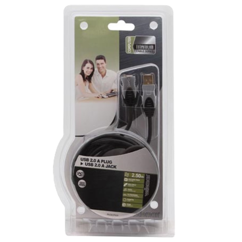 Professionele USB-A-Verlengkabel 2.0 Velleman (2.5m)