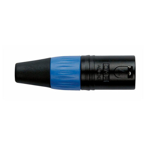 XLR CONNECTOR MANNELIJK, ZWARTE BEHUIZING - BLAUW
