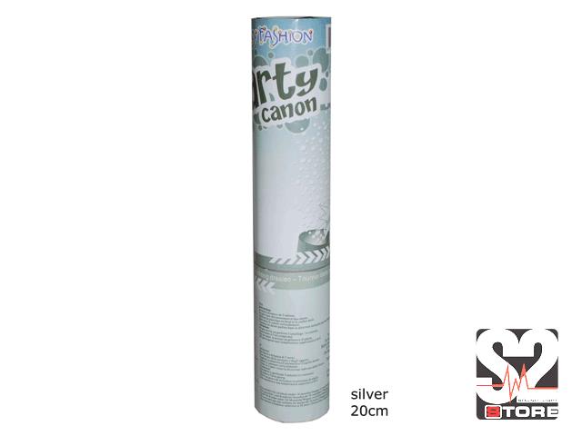 CONFETTI SHOOTER 20CM ZILVER