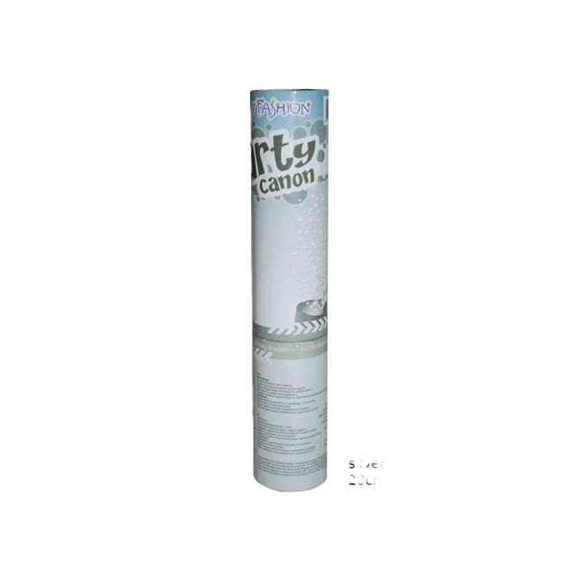CONFETTI SHOOTER 20CM ZILVER