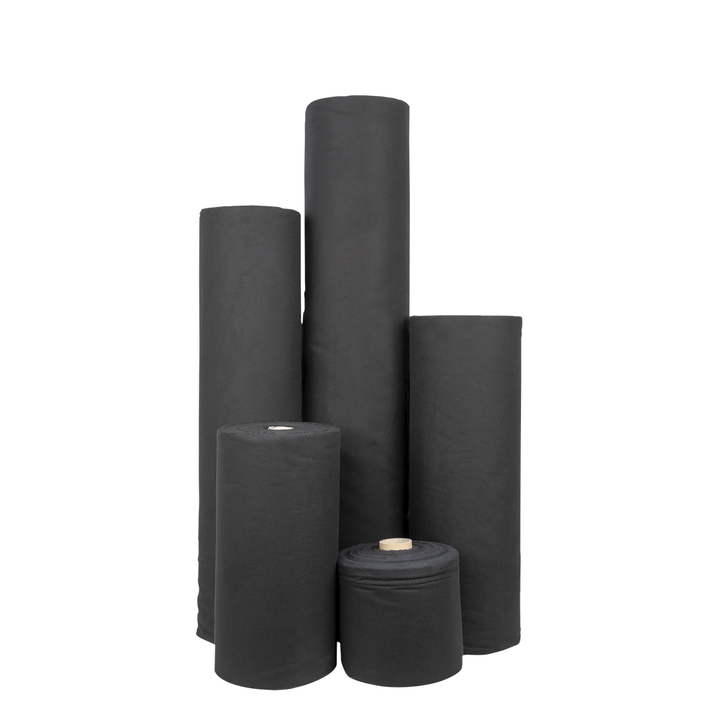 SCHEURDOEK ZWART 160GR/M? VLAMW. BR 80CM PER ROL 60M S2