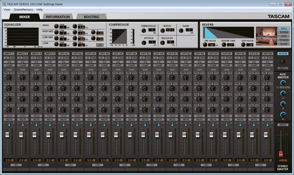 Series 208i Tascam USB Audio/MIDI Interface