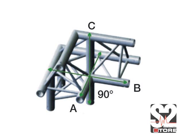 DECO 22 (DRIEHOEK) HOEK 90� DOWN LEFT APEX UP TRUSS