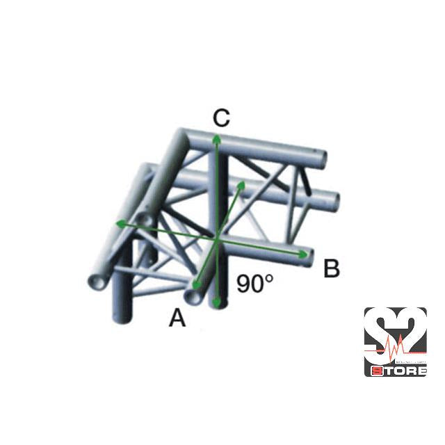 DECO 22 (DRIEHOEK) HOEK 90� DOWN LEFT APEX UP TRUSS