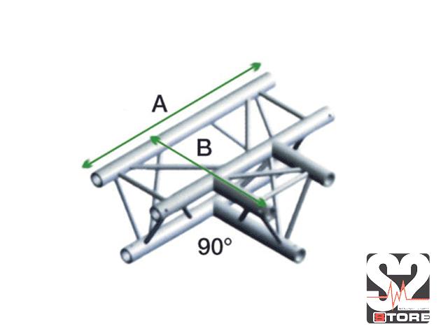 DECO 22 TRUSS DRIEHOEK 90Ý T-STUK 3-WEG HORIZONTAAL SHOWTEC