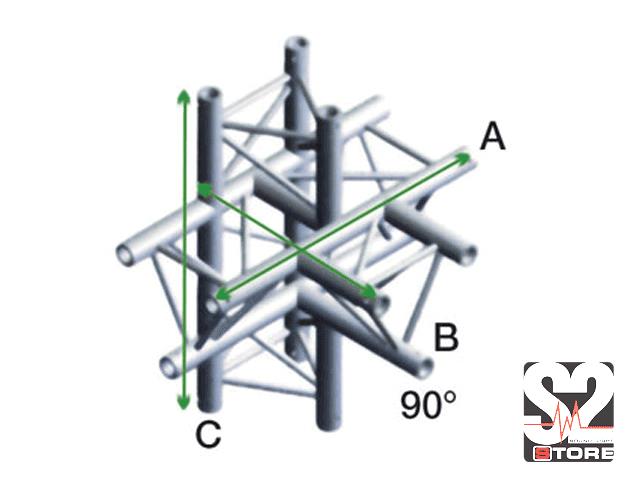 DECO 22 (DRIEHOEK) T-STUK + DOWN 5-WEG TRUSS