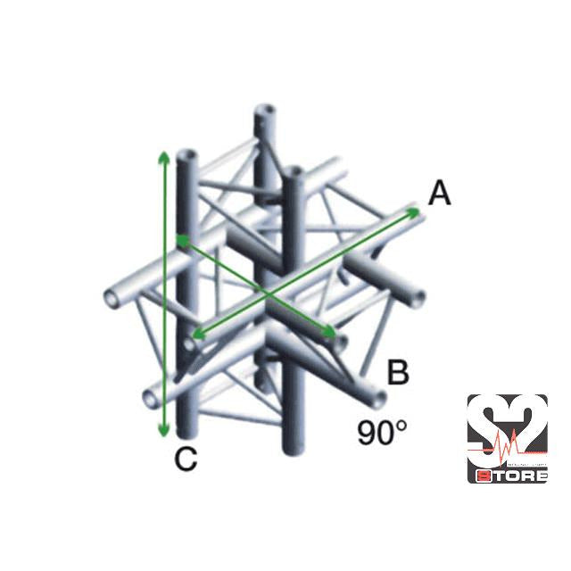 DECO 22 (DRIEHOEK) T-STUK + DOWN 5-WEG TRUSS