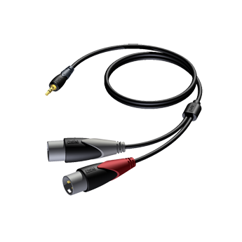 CLA712/3 STEREO MINI JACK 3.5 MM MALE TO 2 X XLR MALE 3 M PROCAB