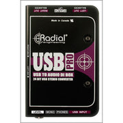 USB PRO RADIAL STEREO DI VOOR USB input