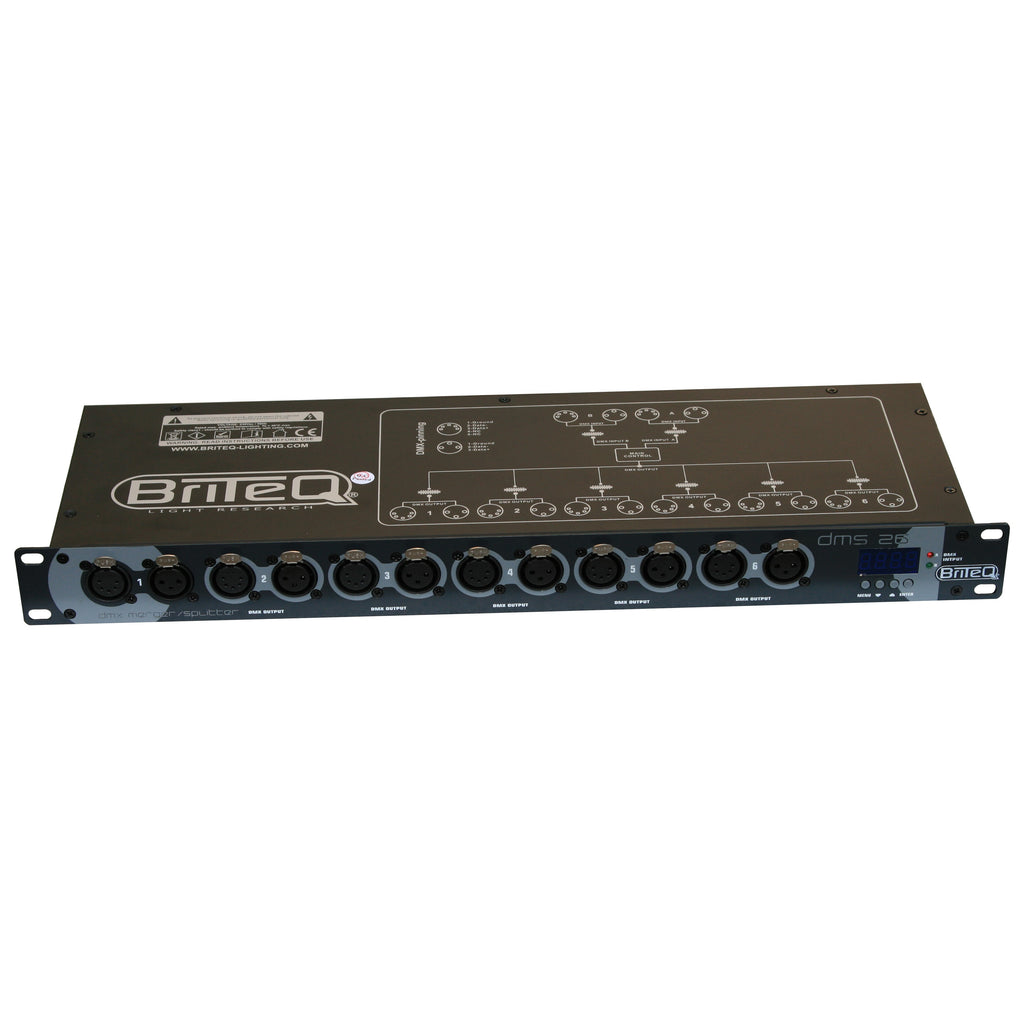 DMS-26 BRITEQ DMX SPLITTER / MERGER. 2 IN--> 6 OUT 19''
