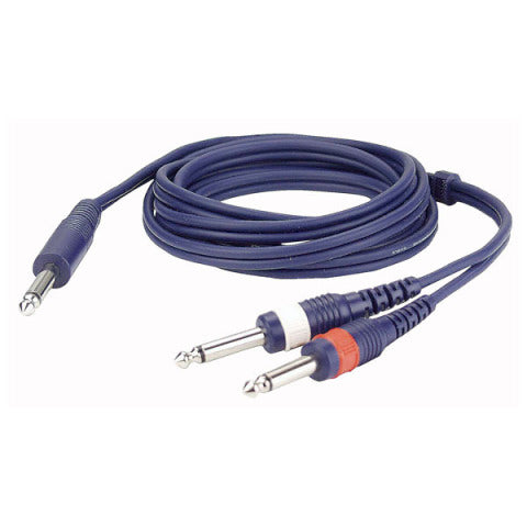 SIGNAAL KABEL MONO JACK > 2 MONO JACK L/R 3m DAP AUDIO