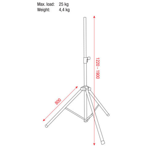 SPEAKER STAND SET DAP AUDIO Incl. bag MAX LOAD 25KG