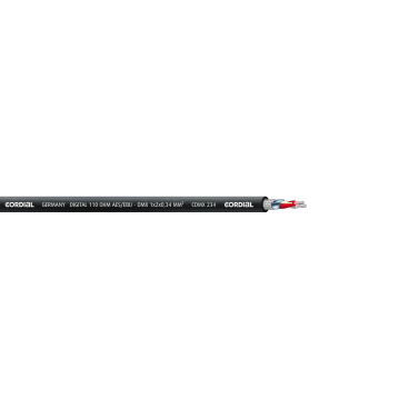 DMX KABEL 1PAAR CORDIAL 6MM BLACK /METER