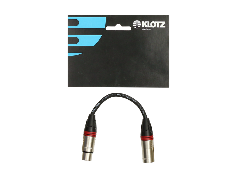 OVERGANG DMX 5P VROUWELIJK -> 3P MANNELIJK 20cm KLOTZ