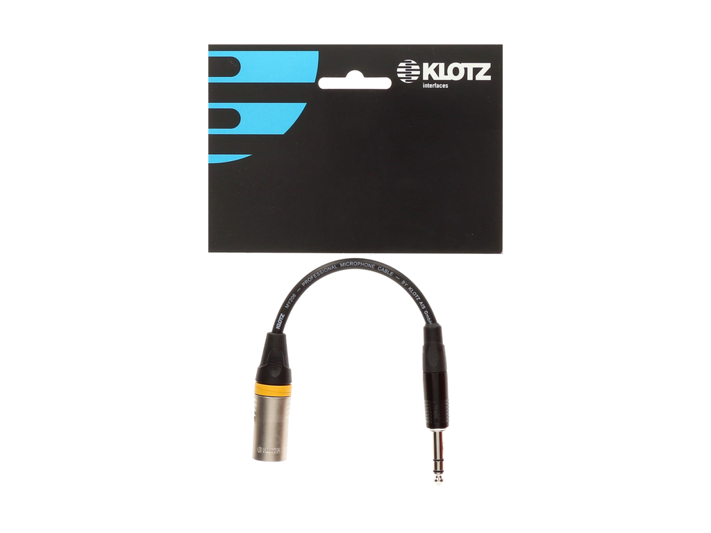 OVERGANG JACK 6.3 MANN. --> XLR 3P MANN. KLOTZ 20CM