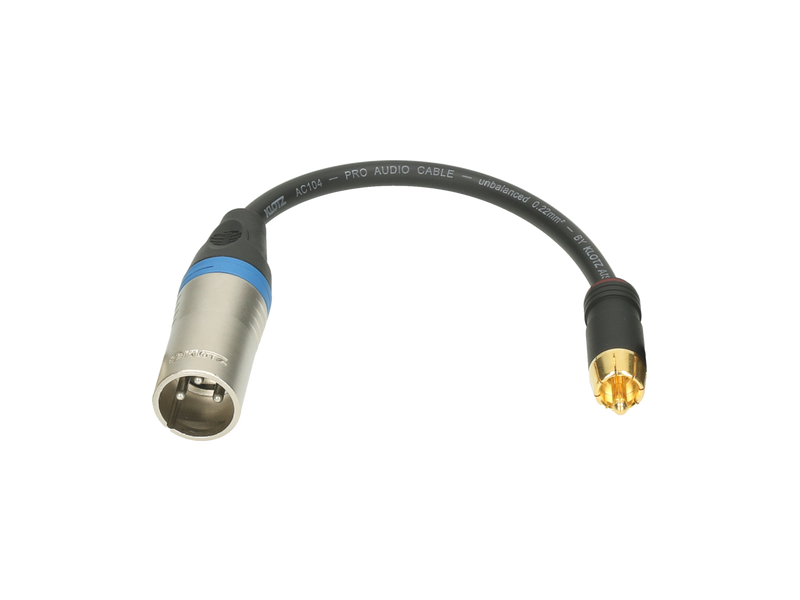 OVERGANG RCA MANN. --> XLR 3P MANN. 20cm KLOTZ