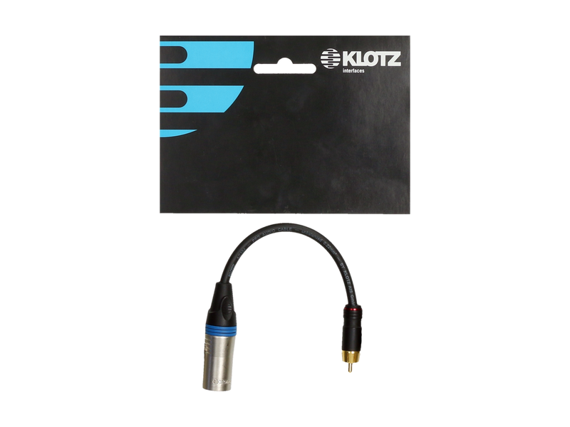 OVERGANG RCA MANN. --> XLR 3P MANN. 20cm KLOTZ