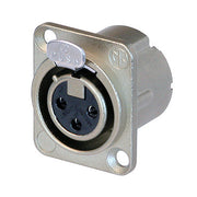 NC3FD-LX Neutrik 3p XLR-chassis D-size Vrouwelijk (Nickel)