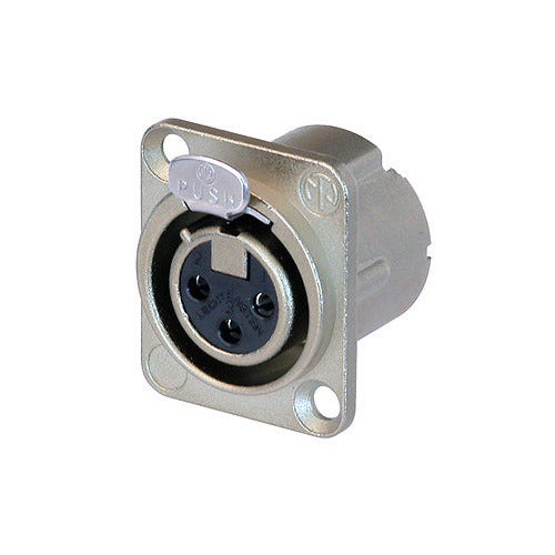NC3FD-LX Neutrik 3p XLR-chassis D-size Vrouwelijk (Nickel)