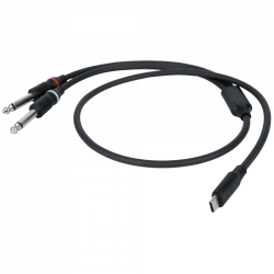 FL111 DAP Cable USB-C to 2x Jack 6.3mm M 1.5m