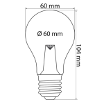 Lamp 60mm E27 2W LED Dimbaar