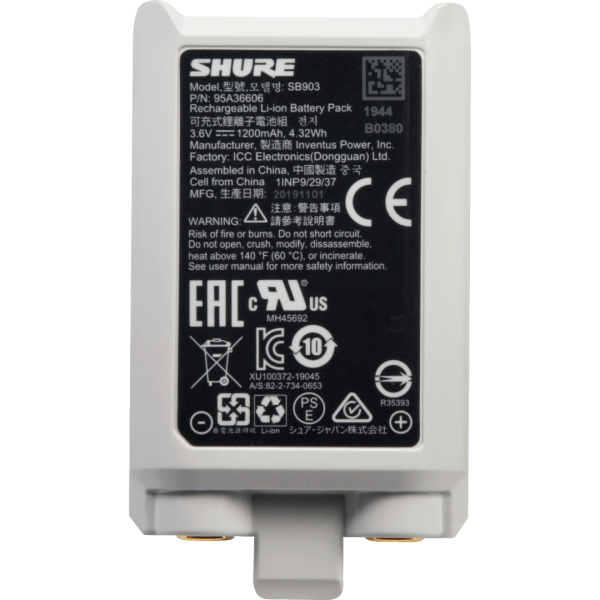 SB903 Shure Lithium-ionbattery