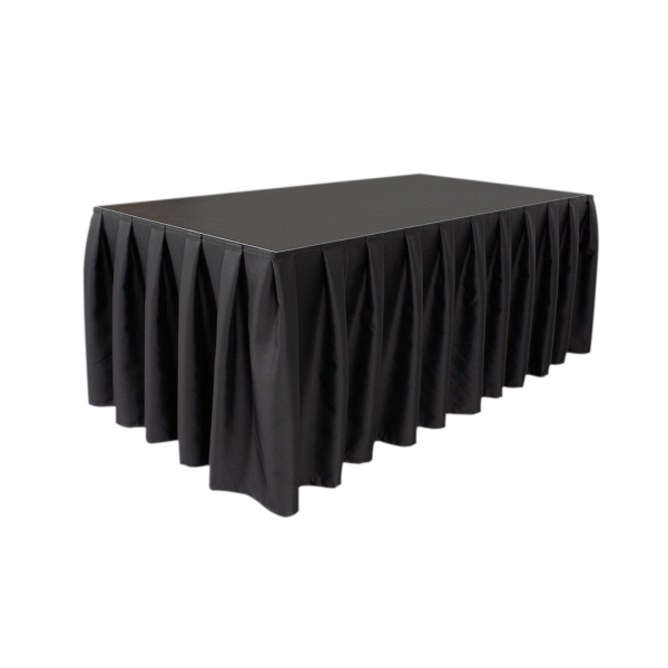 Stage Skirt Wentex Molton 100 x 620 cm Pleated (Black)