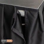 Stage Skirt Wentex Podiumafrokking Molton 100 x 620 cm Geplooid (Zwart)