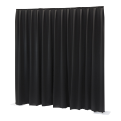 Pipe & Drape Doek Wentex Gordijn MGS 330x120 cm Geplooid (Zwart)