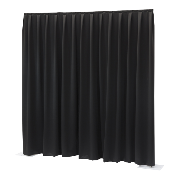 Pipe & Drape Doek Wentex Gordijn Molton CS 330x120 cm Geplooid (Zwart)