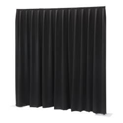 Pipe & Drape Doek Wentex Gordijn Molton CS 330x250 cm Geplooid (Zwart)