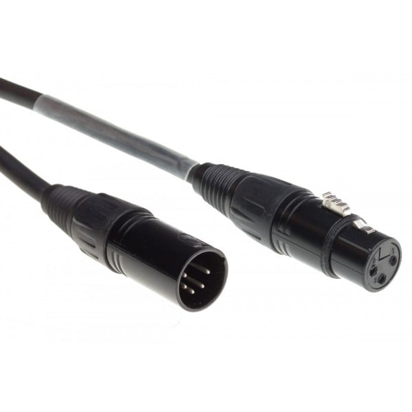 DMX Adapter Cable 5 Pole Male to 3 Pole Female XLR 50 CM Black Admiral