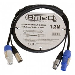 POWERCON/XLR COMBI KABEL DMX 3 x 1.5mm 1.3METER BRITEQ